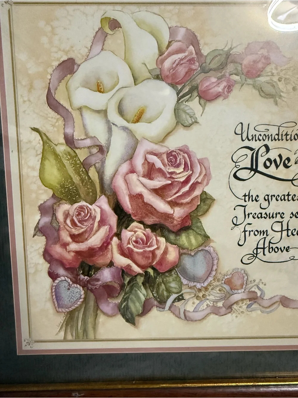 Vintage Home Interiors Pink and Cream Floral 